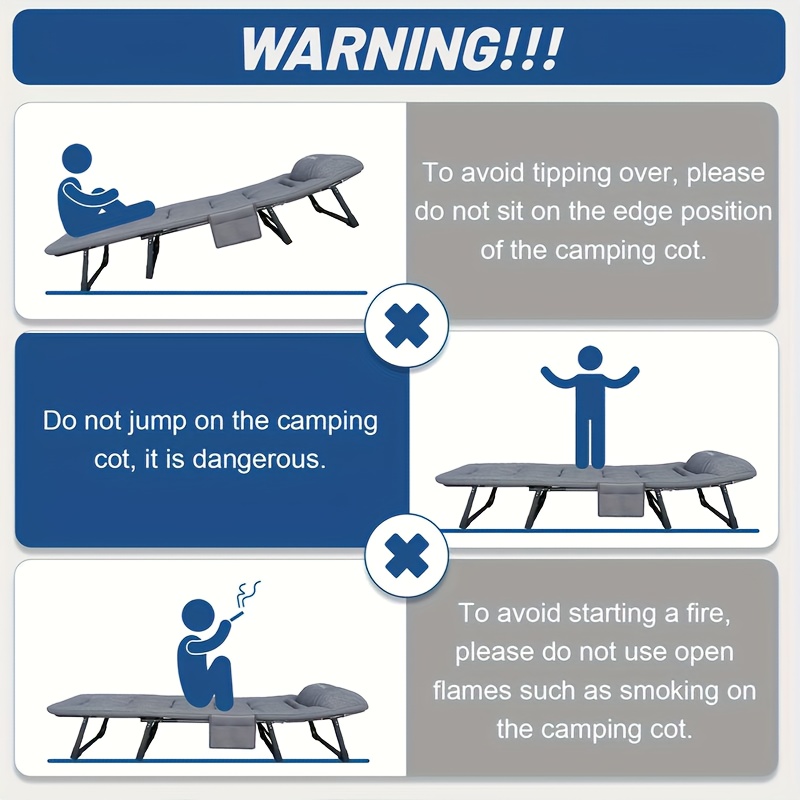 75 Inch Outdoor Folding Bed, Extra-Large And Thickened Camping Bed with Or Without Flip Mattress, Portable Foldable Guest Bed, 450/500/600 Pound Load-Bearing Capacity, Heavy-Duty Camping Cot with Handbag, Suitable for Adults, Outdoor Solely - Image 9
