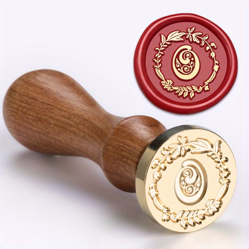 1 Set Wax Seal Stamp Wreath Letter Metal Seal Head+Rosewood Handle, 26 English Letter Fire Paint Seal, Suitable for Wedding Invitations, Envelope Cards, Gift Packaging, Scrapbooks - Image 21