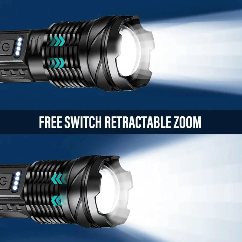 1pc Multi-Function Outdoor Flashlight, with Super Bright Telescopic Zoom Function, Rechargeable Camping Light, Suitable for Travel, Camping, Hiking, Fishing And Emergency Situations. IP44 - Image 9