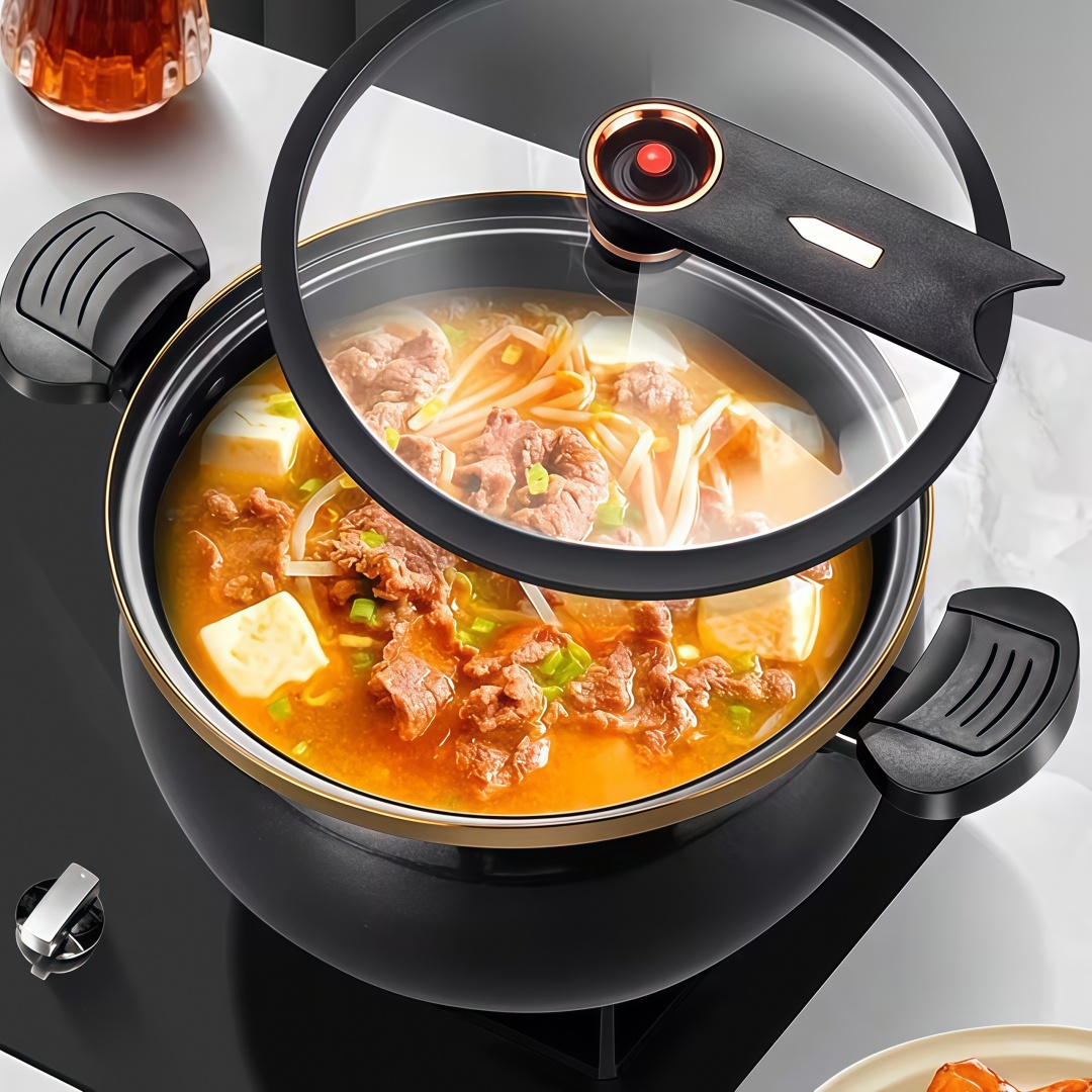 2.19 Gallon Large-Capacity Soup Pot with Twist-Lock Handle | Non-Stick, Multi-Function Cooking Pot, Compatible with Gas Stove, Open Fire, and Induction Cooker, Universal Stew Pot for Homes, Restaurants, Hotels, Fast , Easy Assembly - Image 9