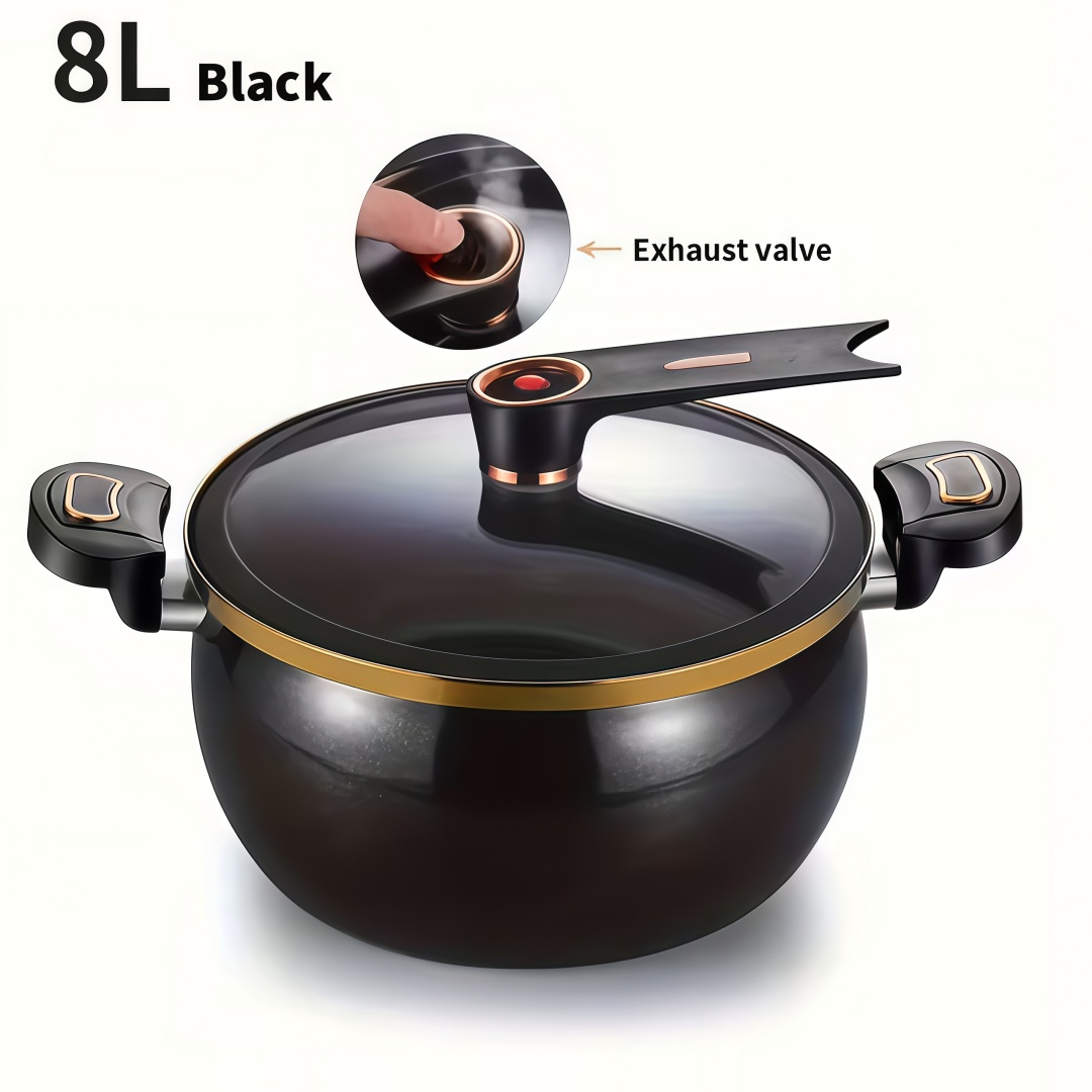 2.19 Gallon Large-Capacity Soup Pot with Twist-Lock Handle | Non-Stick, Multi-Function Cooking Pot, Compatible with Gas Stove, Open Fire, and Induction Cooker, Universal Stew Pot for Homes, Restaurants, Hotels, Fast , Easy Assembly - Image 13