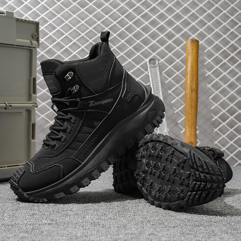 Autumn New High-Top Large-Size Hiking Boots, Comfortable Thick-Soled Lightweight Casual Walking Shoes, Suitable for All-Season Daily Outdoor Sports, Walking, Travel, Hiking, and Camping Gear - Image 7