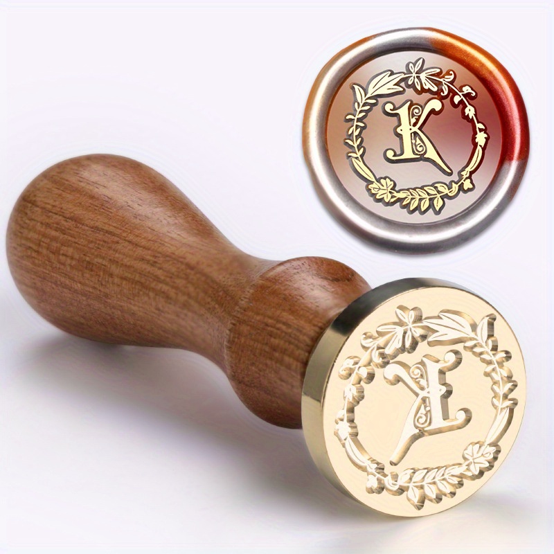 1 Set Wax Seal Stamp Wreath Letter Metal Seal Head+Rosewood Handle, 26 English Letter Fire Paint Seal, Suitable for Wedding Invitations, Envelope Cards, Gift Packaging, Scrapbooks - Image 17
