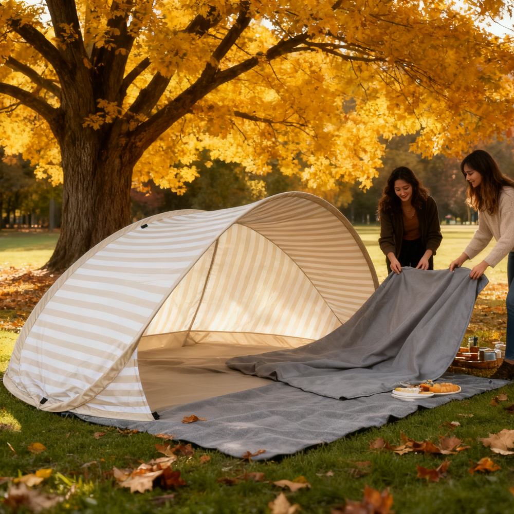 2-Second Quick-Open 2-Person Beach Tent! No Need to Set Up a Beach Tent, Portable Quick-Open Sunshade, Easy-To-Use Outdoor Canopy Suitable for Beach, Picnics, Parks, Camping, And Family Leisure - Image 3