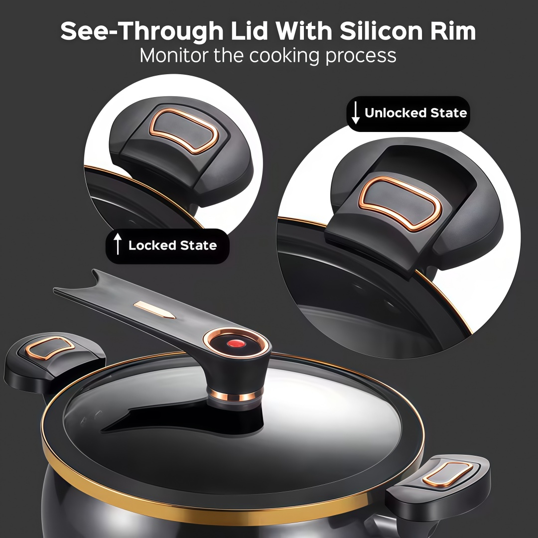 2.19 Gallon Large-Capacity Soup Pot with Twist-Lock Handle | Non-Stick, Multi-Function Cooking Pot, Compatible with Gas Stove, Open Fire, and Induction Cooker, Universal Stew Pot for Homes, Restaurants, Hotels, Fast , Easy Assembly - Image 12